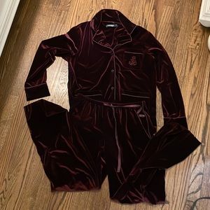 Lauren Ralph Lauren purple velvet pajama set